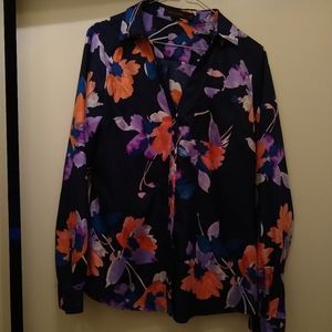 The Limited Long Sleeve floral button-down blouse
